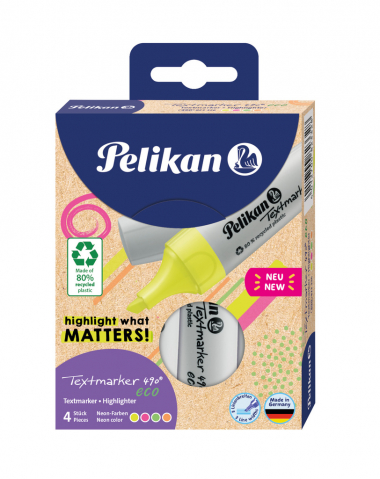 Zvýrazňovač Pelikan 490 ECO NEON - sada 4 ks