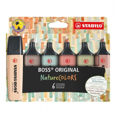 Zvýrazňovač STABILO® BOSS ORIGINAL NatureCOLORS / sada 6 ks