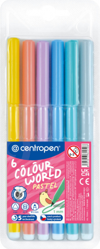 Popisovače Centropen 7550/6 6 ks Pastel