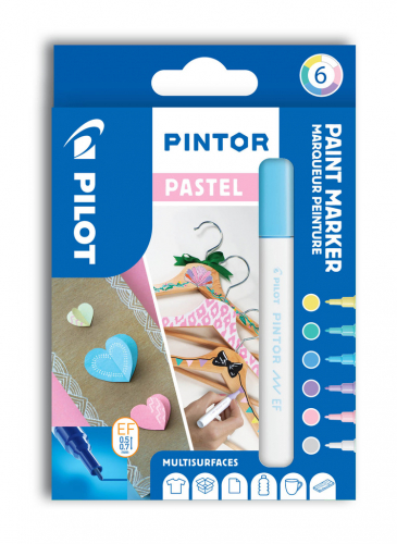 Pilot Pintor 4077 EF Pastel akryl sada 6ks