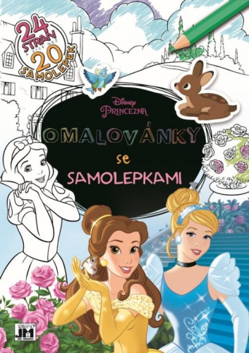 Omalovánky A4 se samolepkami - Disney Princezny