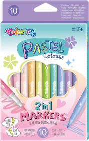 Popisovače Colorino pastelové / oboustranné / 10 barev