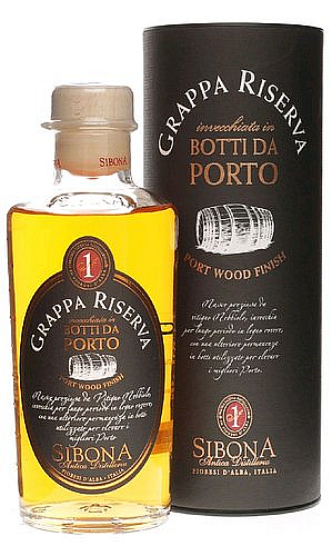 Grappa Sibona Riserva Port Cask v tubě  44%0.50l