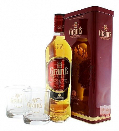 Whisky Grants + 2sklo v plechu  40%0.70l