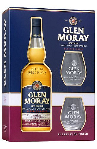 Whisky Glen Moray Sherry cask Elgin Classic + 2sklo gB 40%0.70l