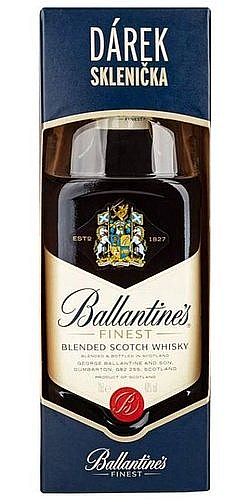 Whisky Ballantines Finest + DÁREK sklenička v krabičce  40%0.70l