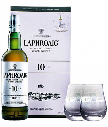 Whisky Laphroaig 10y + 2sklo  gB 40%0.70l