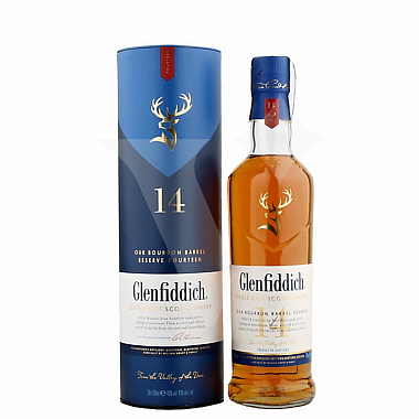 Whisky Glenfiddich 14y Bourbon Barrel v tubě  43%0.70l