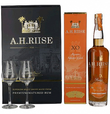 AH Riise XO Reserve Superior Cask + 2sklo  gB 40%0.70l