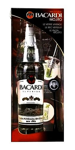 Rum Bacardi Carta blanca Mojito Pack  GB 37.5%0.70l