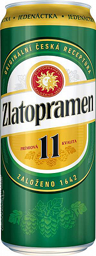 Zlatopramen 11 Světlý ležák pivo 500ml plech